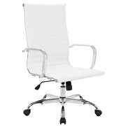 High back office chair home desk chair pu leather white by La Spezia additional picture 9