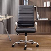 High back office chair home desk chair pu leather black by La Spezia additional picture 16