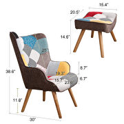 Patchwork armchair sets sofa chair with ottoman by La Spezia additional picture 7