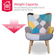 Patchwork armchair sets sofa chair with ottoman by La Spezia additional picture 8
