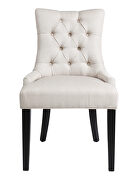 Beige fabric dining chairs with nailheads style (2 pcs set） additional photo 2 of 11