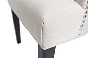 Beige fabric dining chairs with nailheads style (2 pcs set） by La Spezia additional picture 7