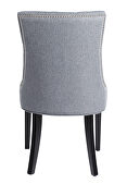 Gray fabric dining chairs with nailheads style (2 pcs set） by La Spezia additional picture 6