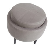 Gray fabric upholstery accent chair with storage ottoman set by La Spezia additional picture 2