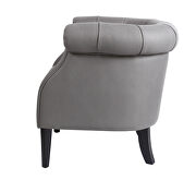 Gray fabric upholstery accent chair with storage ottoman set by La Spezia additional picture 6