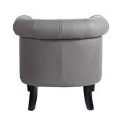 Gray fabric upholstery accent chair with storage ottoman set by La Spezia additional picture 7