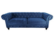Blue velvet couch, chesterfield sofa additional photo 2 of 15