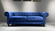 Blue velvet couch, chesterfield sofa additional photo 3 of 15