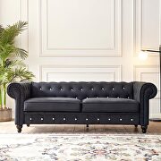 Black velvet couch, chesterfield sofa by La Spezia additional picture 12