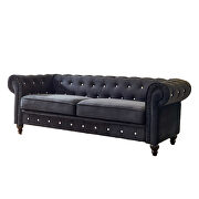 Black velvet couch, chesterfield sofa by La Spezia additional picture 14