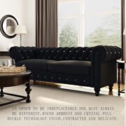 Black velvet couch, chesterfield sofa additional photo 4 of 18