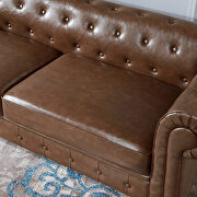 Retro style brown pu couch chesterfield sofas additional photo 2 of 16
