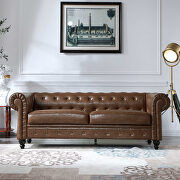 Retro style brown pu couch chesterfield sofas by La Spezia additional picture 11