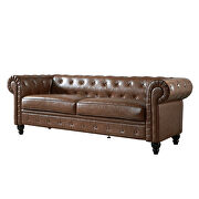 Retro style brown pu couch chesterfield sofas by La Spezia additional picture 15