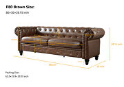 Retro style brown pu couch chesterfield sofas by La Spezia additional picture 17