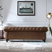 Retro style brown pu couch chesterfield sofas additional photo 3 of 16