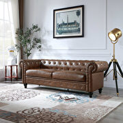 Retro style brown pu couch chesterfield sofas by La Spezia additional picture 6