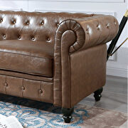 Retro style brown pu couch chesterfield sofas by La Spezia additional picture 7