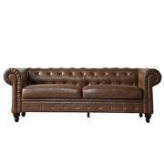 Retro style brown pu couch chesterfield sofas by La Spezia additional picture 9