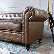 Retro style brown pu couch chesterfield sofas by La Spezia additional picture 10
