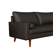 Wideth vegan leather square arm sofa polyvinyl chloride black by La Spezia additional picture 11
