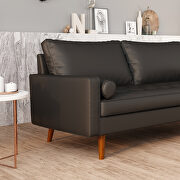 Wideth vegan leather square arm sofa polyvinyl chloride black additional photo 5 of 11