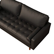 Wideth vegan leather square arm sofa polyvinyl chloride black by La Spezia additional picture 7