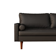 Wideth vegan leather square arm sofa polyvinyl chloride black by La Spezia additional picture 8