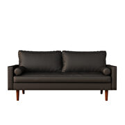 Wideth vegan leather square arm sofa polyvinyl chloride black by La Spezia additional picture 9