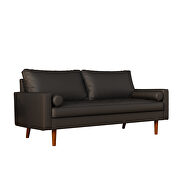 Wideth vegan leather square arm sofa polyvinyl chloride black by La Spezia additional picture 10