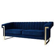 Mid-century channel tufted blue velvet sofa by La Spezia additional picture 12