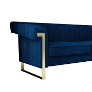 Mid-century channel tufted blue velvet sofa by La Spezia additional picture 15
