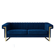 Mid-century channel tufted blue velvet sofa by La Spezia additional picture 9