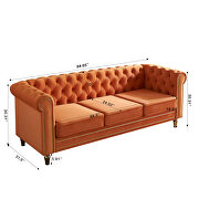 Chesterfield style orange velvet tufted sofa by La Spezia additional picture 2