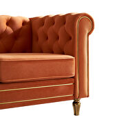 Chesterfield style orange velvet tufted sofa by La Spezia additional picture 11