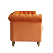 Chesterfield style orange velvet tufted sofa by La Spezia additional picture 3