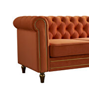 Chesterfield style orange velvet tufted sofa by La Spezia additional picture 4
