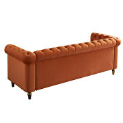 Chesterfield style orange velvet tufted sofa by La Spezia additional picture 6