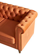 Chesterfield style orange velvet tufted sofa by La Spezia additional picture 7