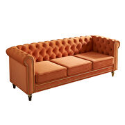 Chesterfield style orange velvet tufted sofa by La Spezia additional picture 9