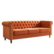 Chesterfield style orange velvet tufted sofa by La Spezia additional picture 10