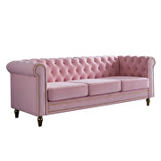 Chesterfield style pink velvet tufted sofa by La Spezia additional picture 3