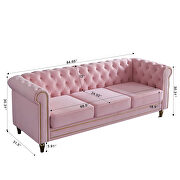 Chesterfield style pink velvet tufted sofa by La Spezia additional picture 9