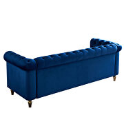 Chesterfield style navy blue velvet tufted sofa by La Spezia additional picture 2