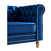 Chesterfield style navy blue velvet tufted sofa by La Spezia additional picture 3