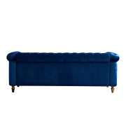 Chesterfield style navy blue velvet tufted sofa by La Spezia additional picture 4