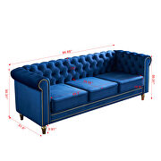 Chesterfield style navy blue velvet tufted sofa by La Spezia additional picture 5