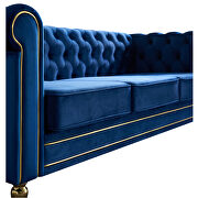 Chesterfield style navy blue velvet tufted sofa by La Spezia additional picture 7