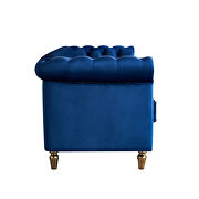 Chesterfield style navy blue velvet tufted sofa by La Spezia additional picture 8