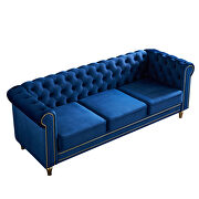 Chesterfield style navy blue velvet tufted sofa by La Spezia additional picture 9